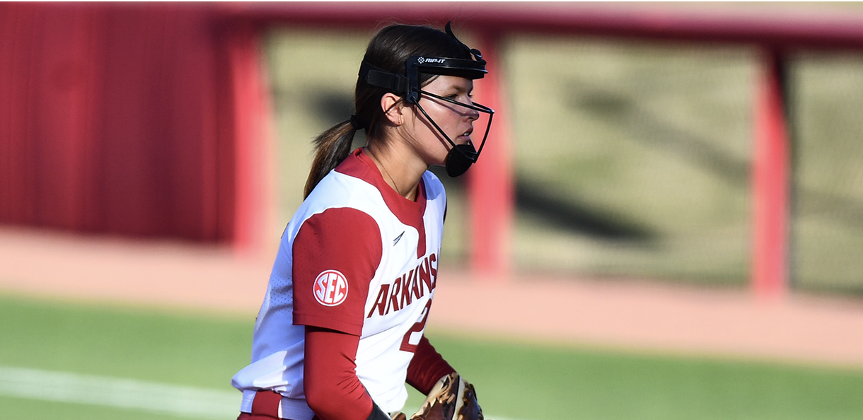 Hannah Camenzind, a pitcher at Arkansas, is one of the Aces alums who are playing in the NCAA post-season this year. Photo - Arkansas softball