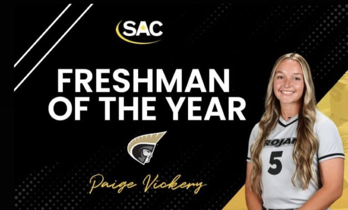Paige Vickery has overcome a lot but has emerged victorious including winning the SAC Freshman of the Year award