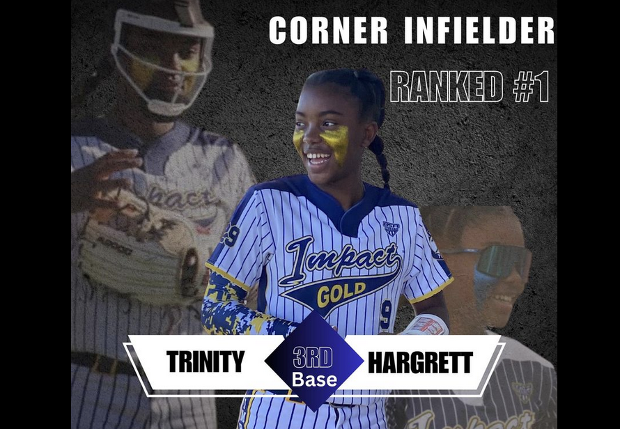 Trinity Hargrett was ranked as the No. 1 corner infielder and # 14 overall in the 2029 Line Drive HOT 100 HORIZONTAL (06.03.24)
