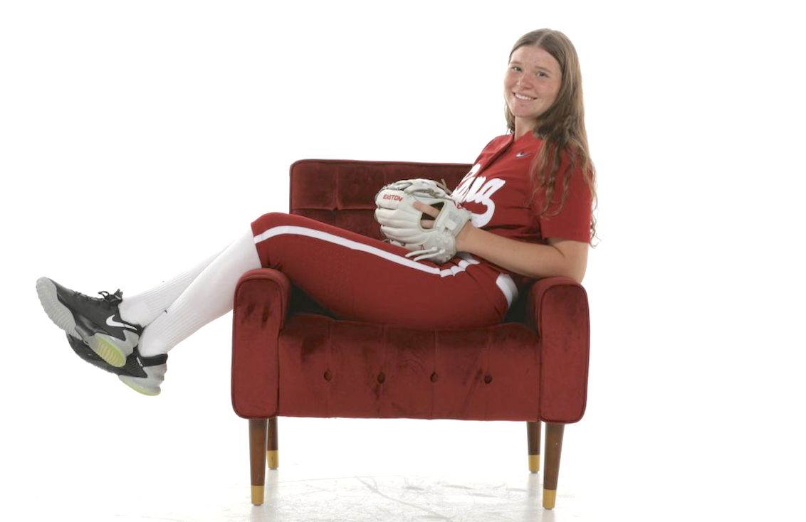 Paige Stanfield relaxes on her campus visit to the University of Alabama on Saturday