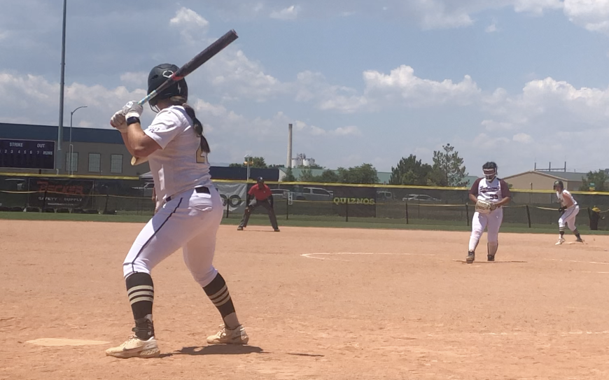 Goose Hutchens at the plate hitting during the 2024 Patriot Games