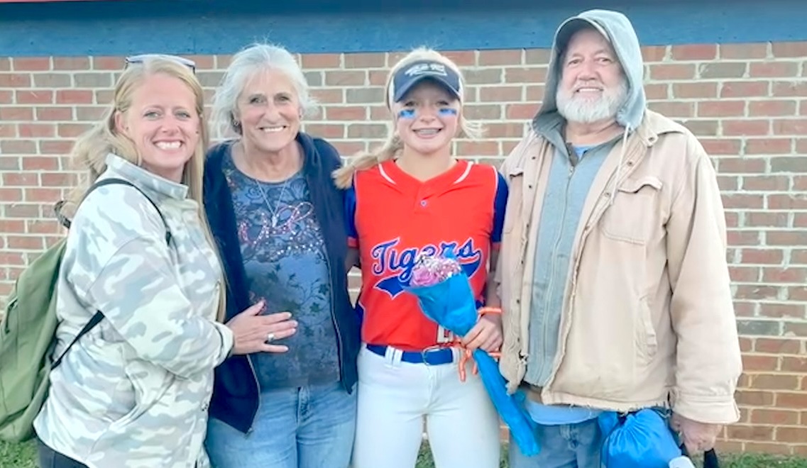 Kinzie Ivey with her mother and grandparents