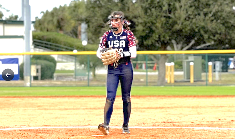 Taylor Goodwin pitching at the USA HPP Event