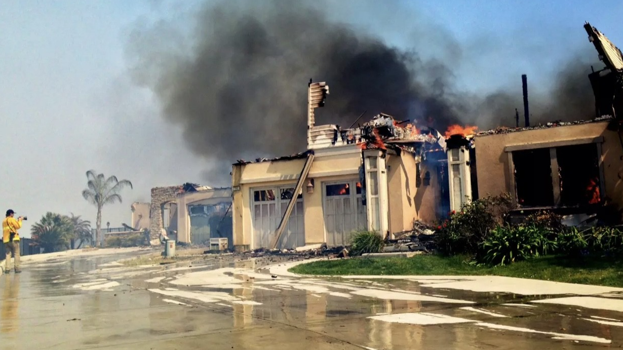 A home in Carlsbad, Calif that was destroyed by a brush fire where Rose Wendel lived when she was a child. Photo by Gina Ferazzi for the Los Angels Times