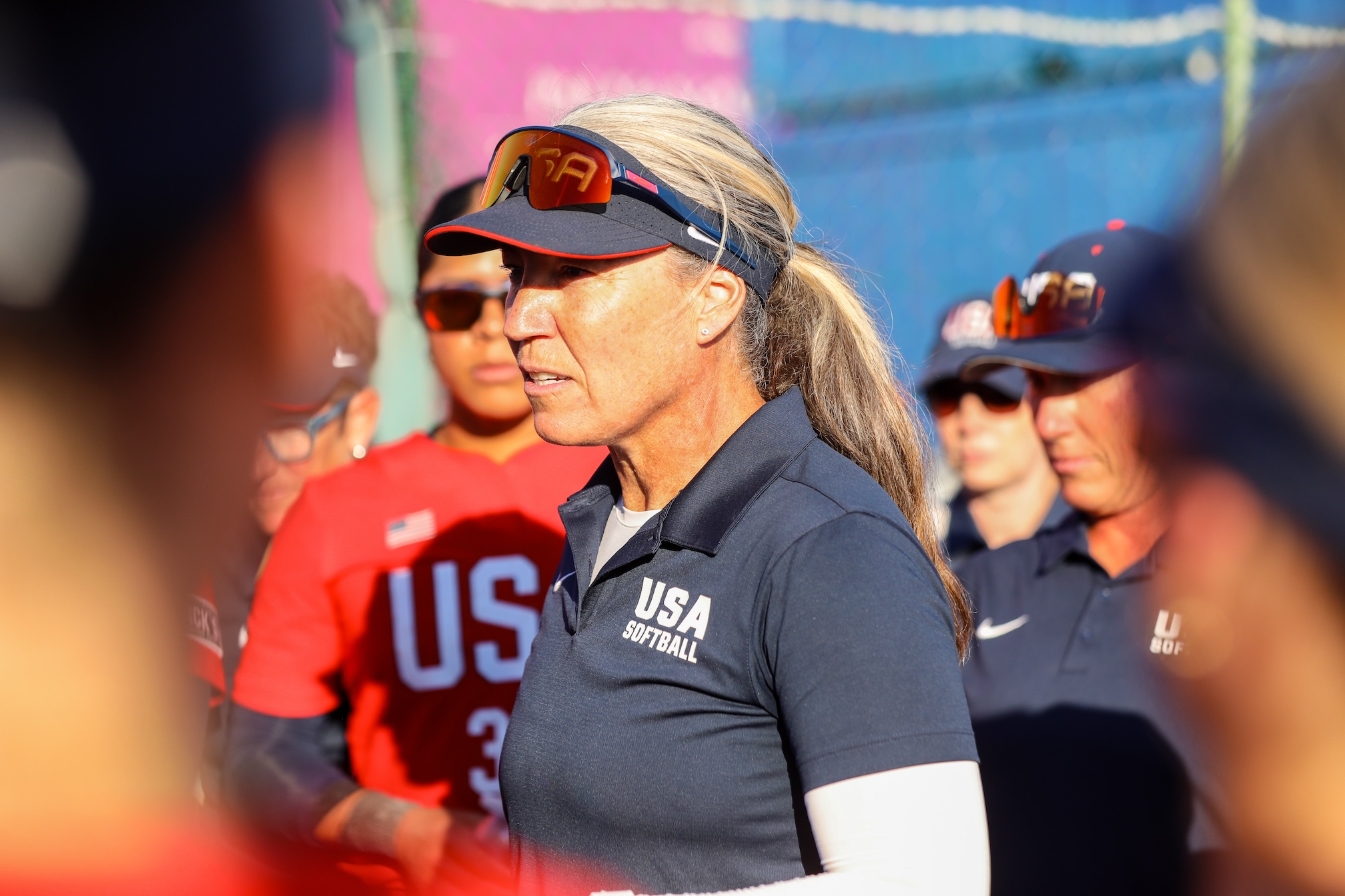 Team USA Head Coach Heather Tarr at the WBSC World Cup Finals on Monday, July 15, 2024