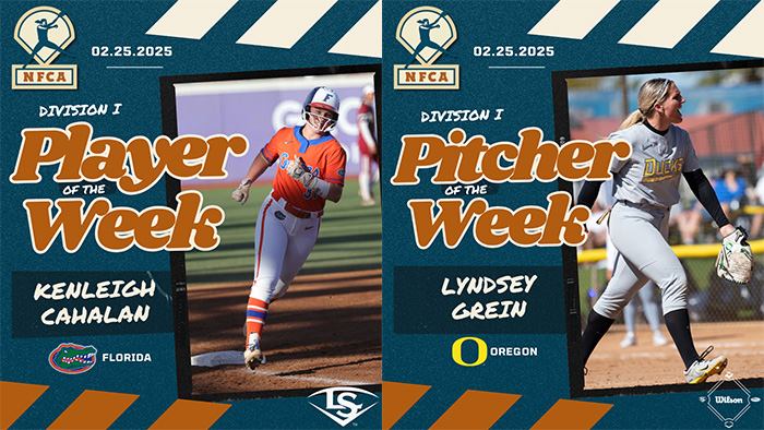 Kenleigh Cahalan and Lyndsey Grein were named this week's Player and Pitcher of the Week (02.25.25)