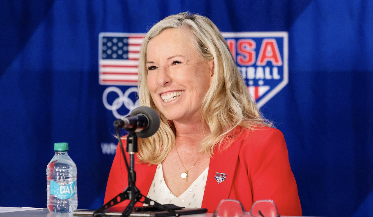 Oklahoma Head Coach Patty Gasso was officially named the USA National Team Coach at a press conference earlier today (Tue., Feb. 11, 2025). Photo courtesy of USA Softball