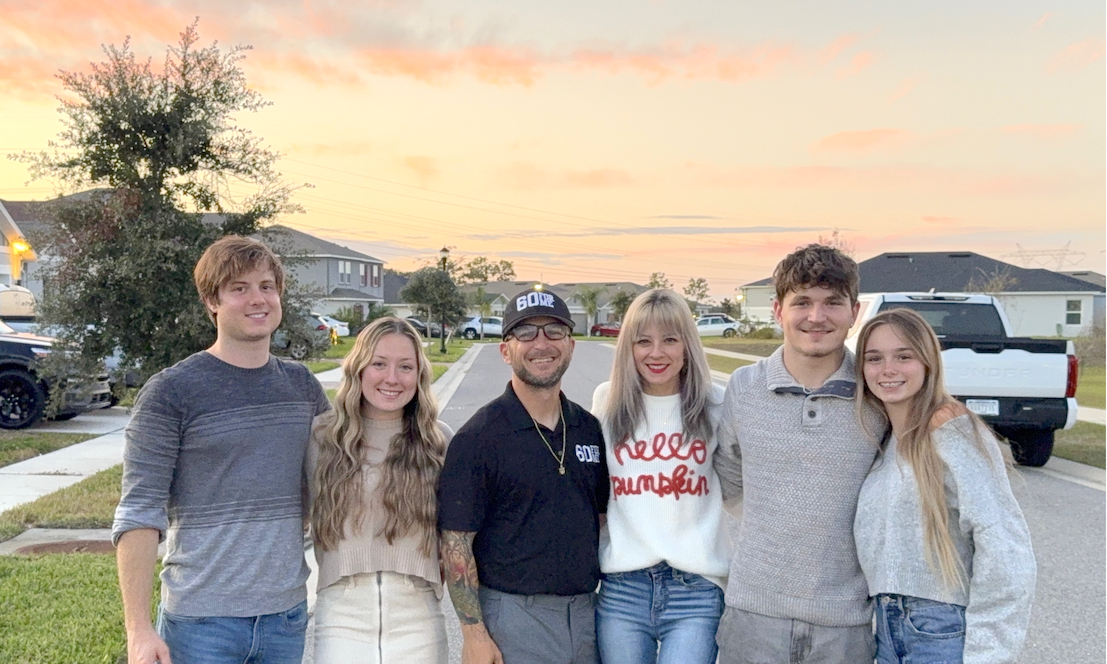 Bill Hoopes (center) with his wife, Alesha (white shirt). Also (l-r), Daughter Jessica's boyfriend Cody, Jessica, Zathen and his girlfriend Nikki