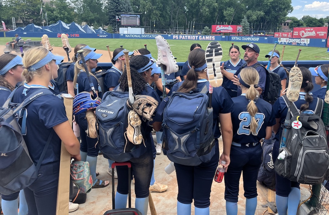 Arizona Rising Head Coach Eli Ginnis addresses his team after their Game 1 win at The P5 Patriot Games on Thursday, June 26, 2025 GOOD