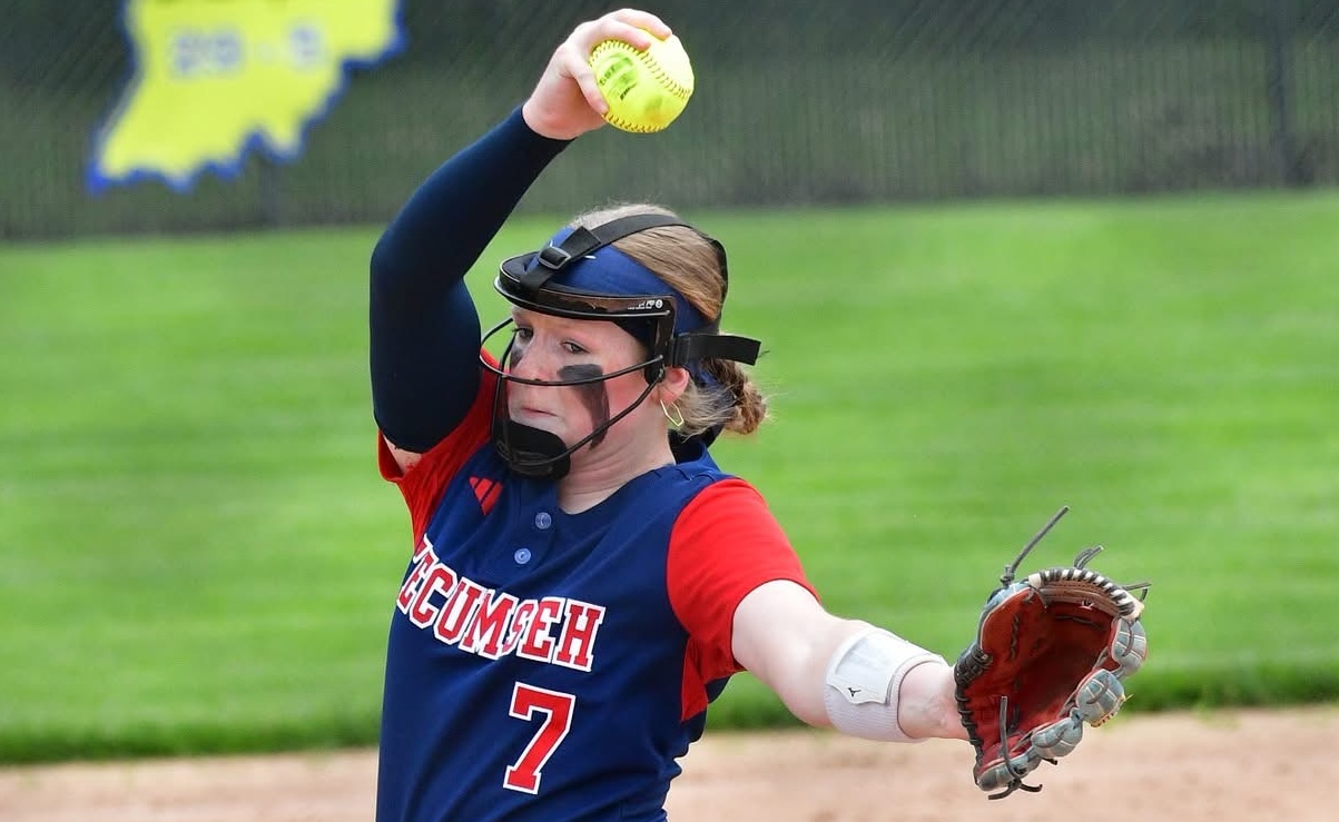 Audrey Seiler of Tecumseh (Lynnville, Ind.) pitched a seven inning on-hit shutout with 13 strikeouts in the Indiana 2A state title game
