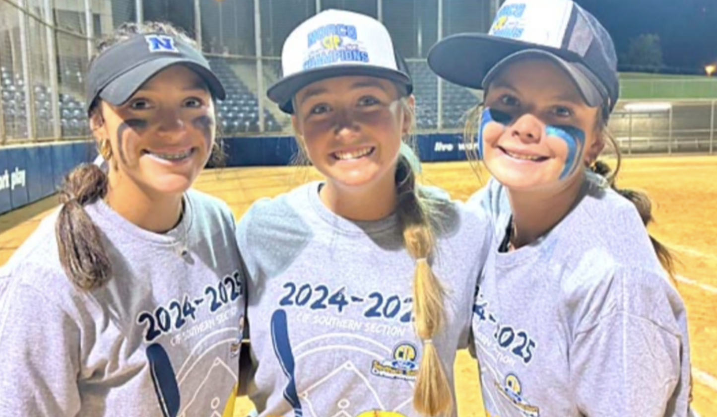 Coral Williams (middle) with Norco teammates Sadie Burroughs (left) and Dillyn Eckenrod.jpg