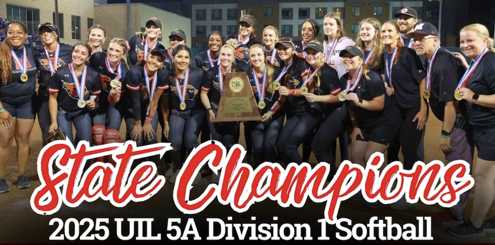 The Lady Cardinals of Melissa (Texas) High won a second straight UIL 5A D1 Softball title with a 4-2 win over Barbers Hill on Friday, May 30, 2025. Photo - Melissa High Softball