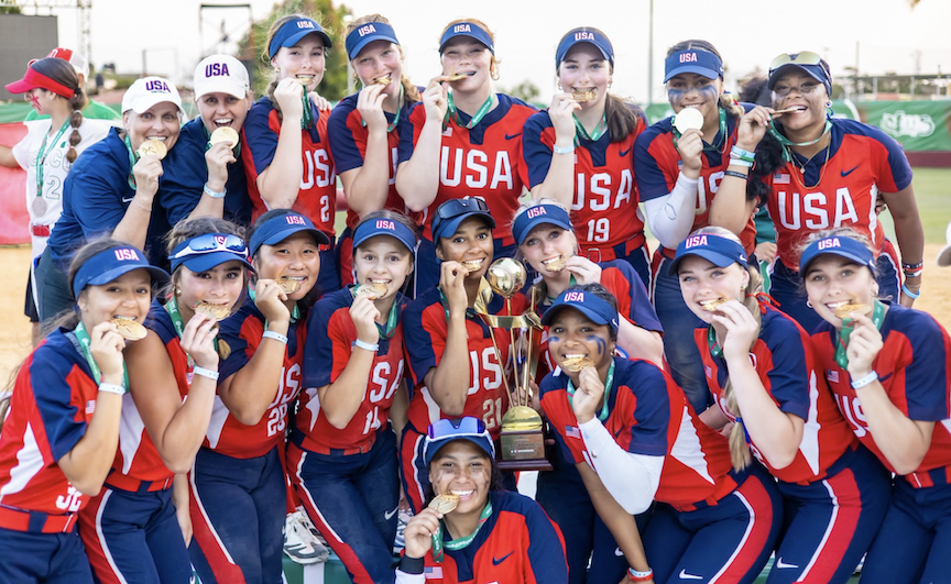 The USA U-15 team is in Italy for the World Cup starting June 27 and running through July 5, 2025. Photo - USA Softball
