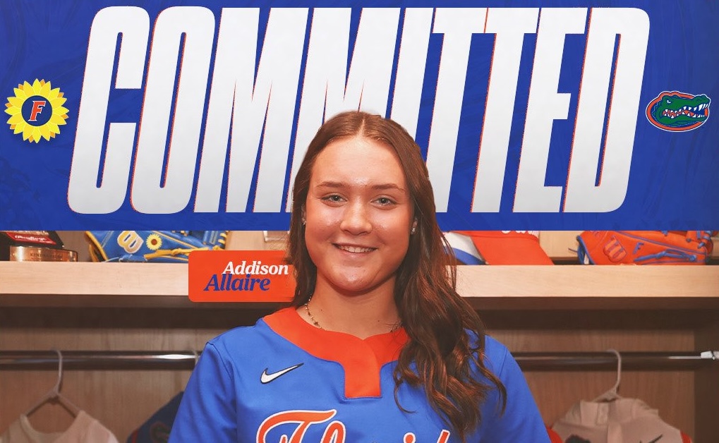 Addison Allaire, ranked No. 7 in the Line Drive 2027 HOT 100, is the fourth commit for the Florida Gators this month