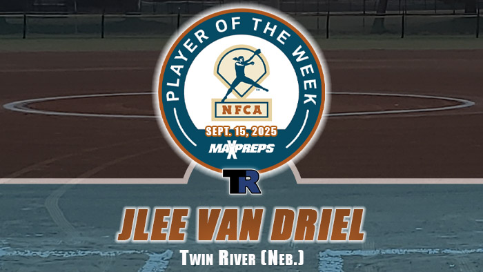 JLee Van Driel batted 9-for-12 with four home runs and nine RBIs last week.