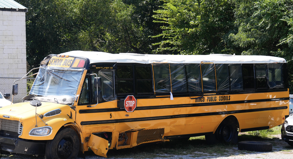 Minco school bus leaves community reeling. Photo by USA Today