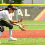 Haley Maldonado makeing a play in the infield for her Firecrackers Select RTY 2028 team