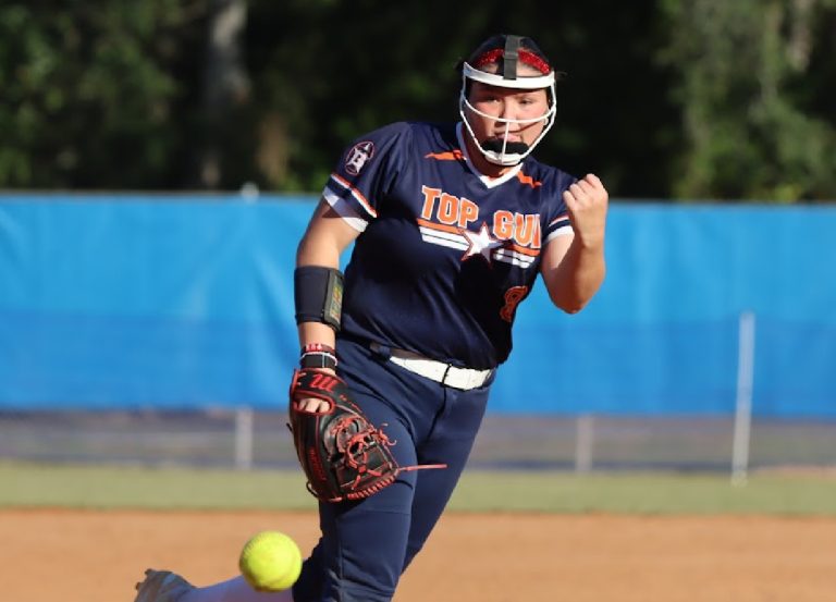 Kelsie Donaldson of Top Gun - Turner went 3-0 in the circle to help her team go 6-0 at the Clearwater Fall Classic