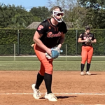 Sophia Schlader pitched 17 innings for her Beverly Bandits 16U - Conroy team at the Clearwater Fall Classic and didn't give up an earned run