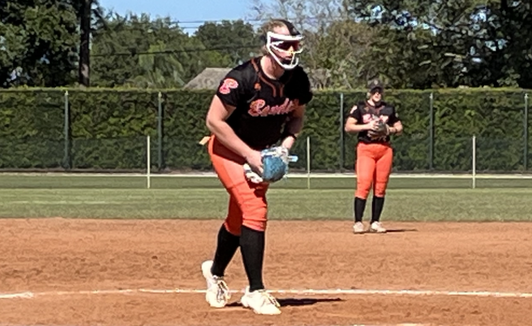 Sophia Schlader pitched 17 innings for her Beverly Bandits 16U - Conroy team at the Clearwater Fall Classic and didn't give up an earned run