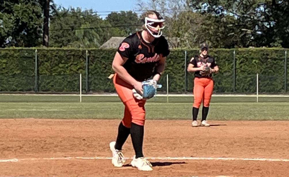 Sophia Schlader pitched 17 innings for her Beverly Bandits 16U - Conroy team at the Clearwater Fall Classic and didn't give up an earned run