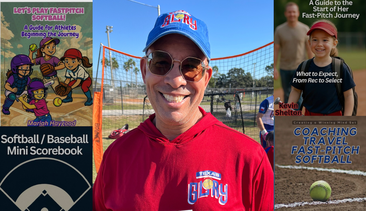 Kevin Shelton and the several softball-oriented books he's published