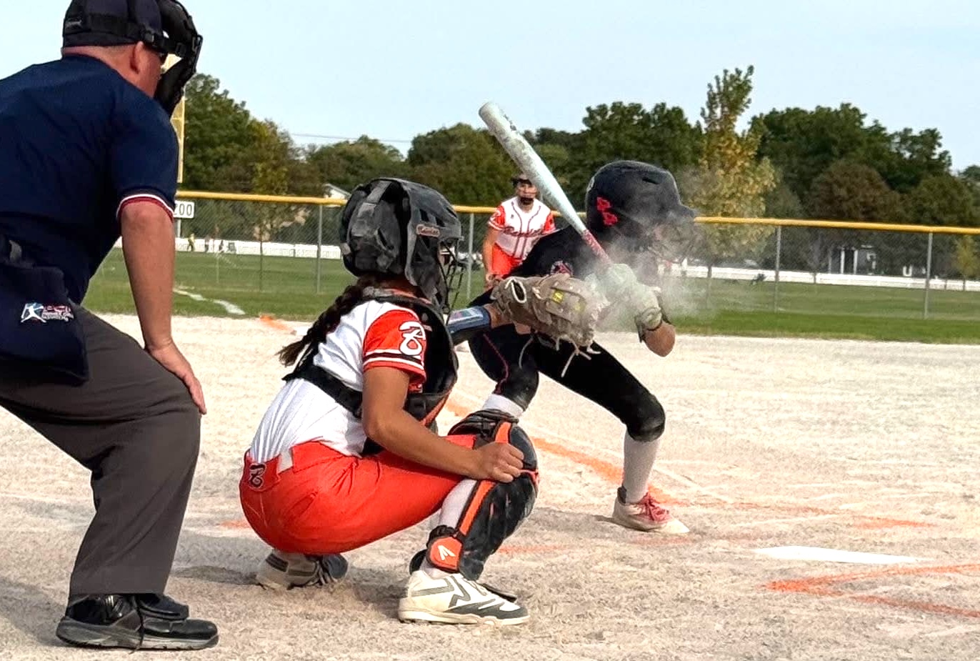 Kennedy Slater behind the plate for her Bandits team