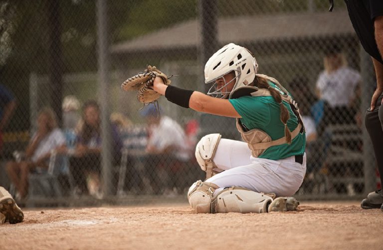 Olivia Clark behind the plate
