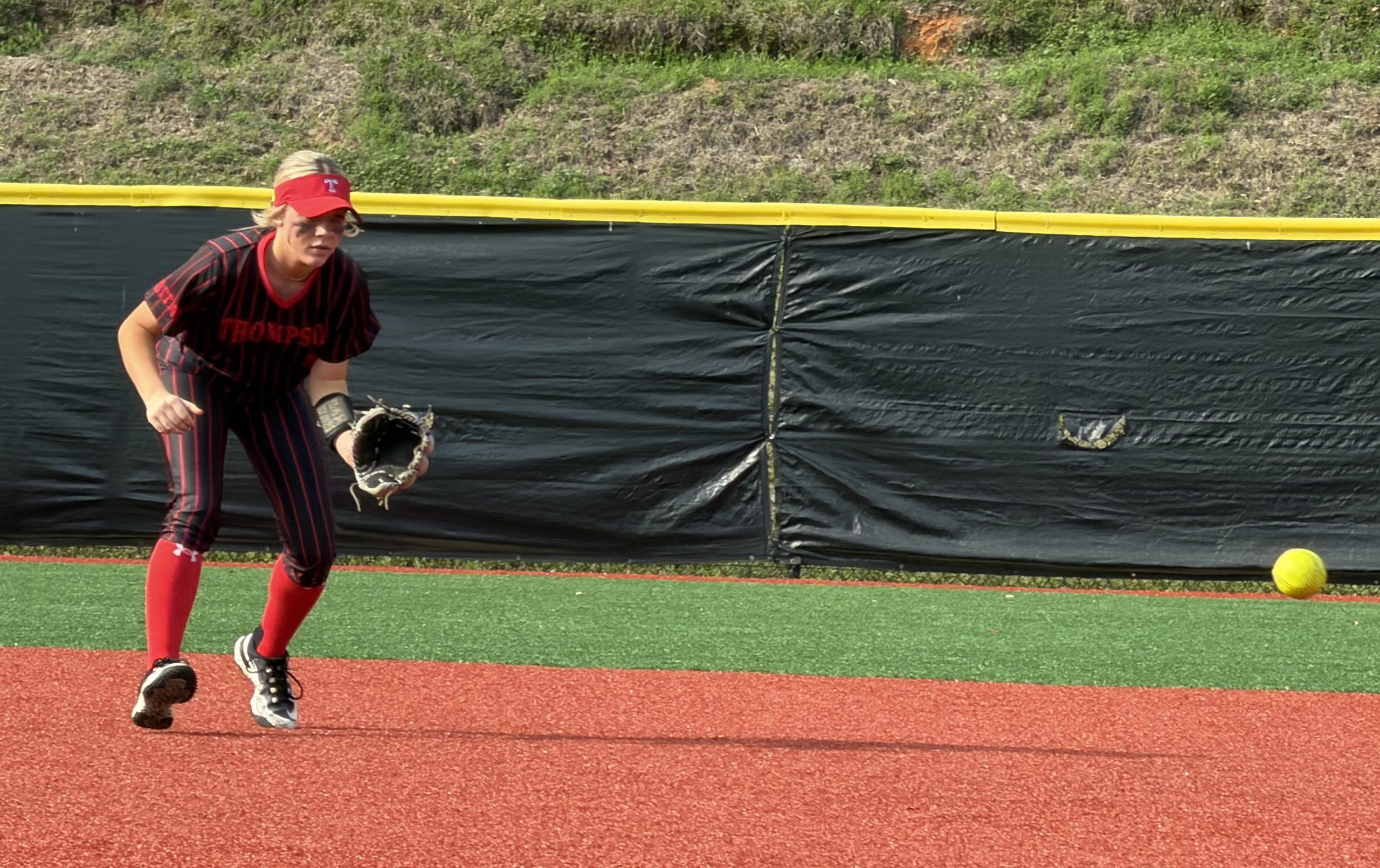 Krimson Calhoun makes a play in the infield