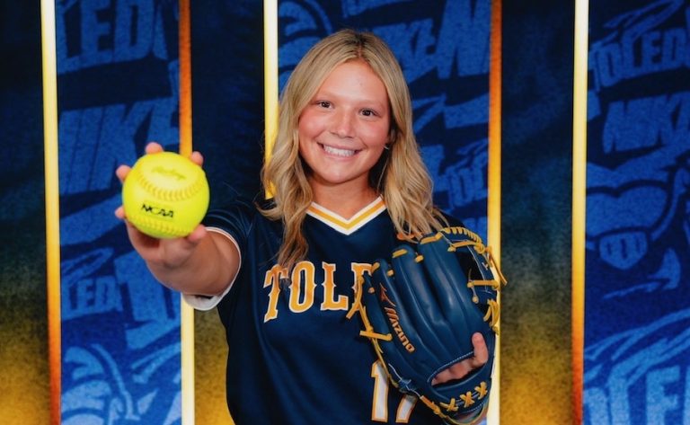 Lillian Tillier is all smiles on her official trip to the University of Toledo. She committed to the Rockets the weekend of January 15-26, 2026