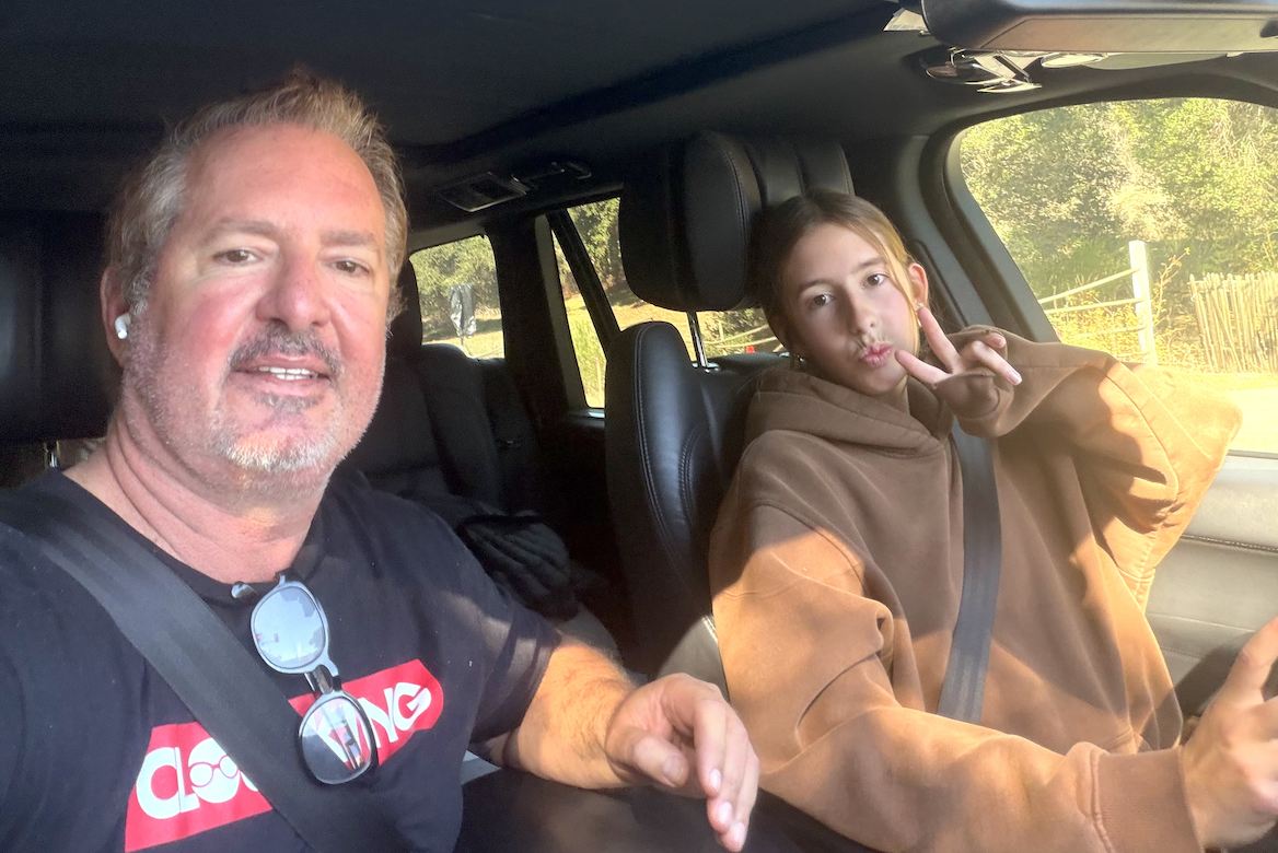 Stephen and Lily Beals on the road