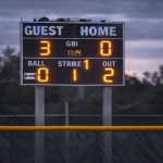 Scoreboard with guest 3, home 0