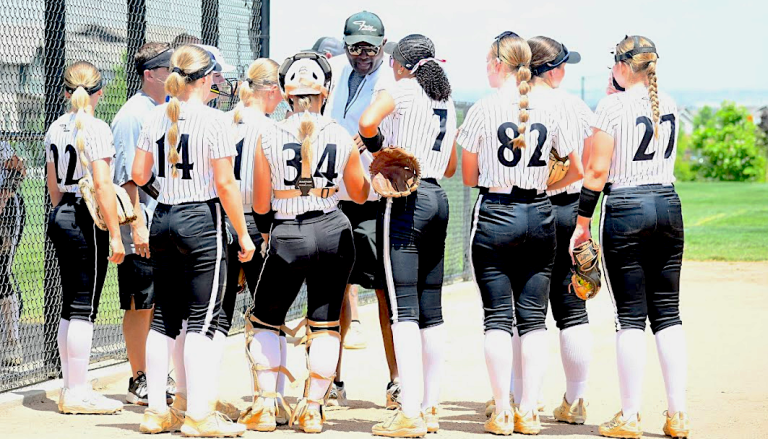 Fury Platinum National 16U Head Coach Ryan McCallum talks to his team