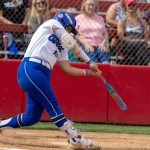 Karmen Vazquez showing the swing that allowed her to hit three home runs including a grand slam last week