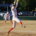Maddie Falvey pitching for her Unity club team