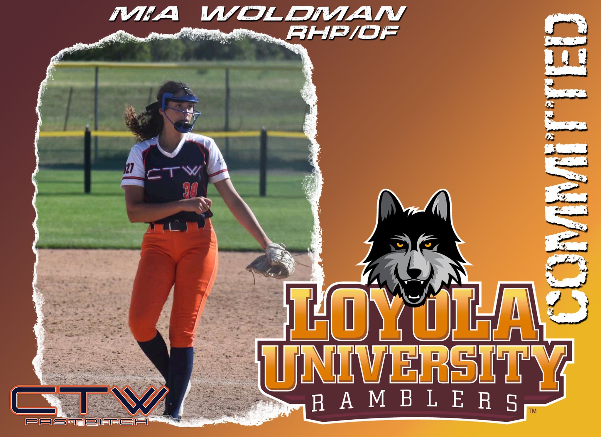 Mia Woldman, a 2027 pitcher from Palatine, Illinois, will stay in-state to play at Loyola - Chicago