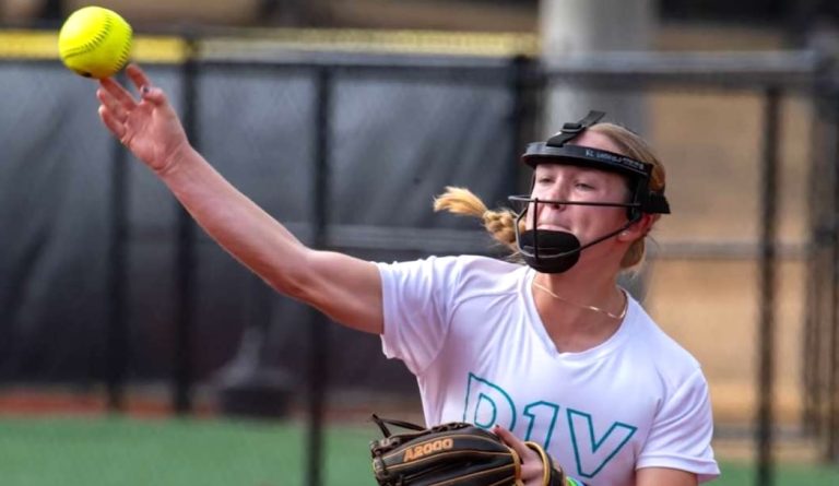 ACTION - Kacy Sheffield makes the trhow for D1Vision