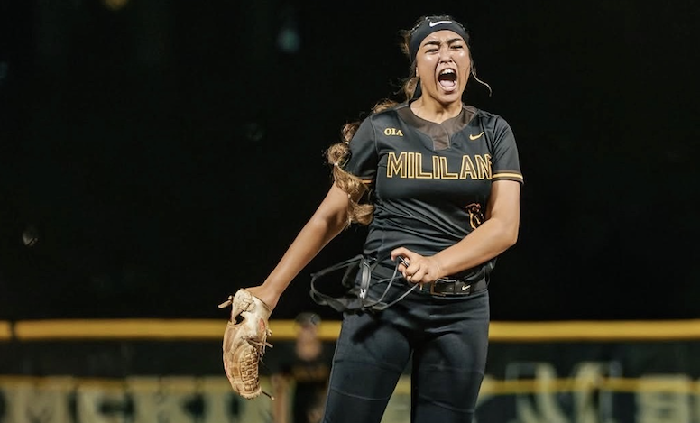Hinano Bautista is fired up on the field... as she should be after leading her team to a third straight Hawaii state championship!