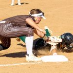 KK Williams slides in safetly ahead of tag