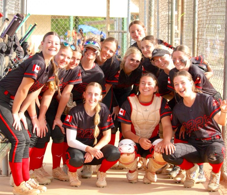 The U18s are all smiles during the first weekend of play in Georgia this spring