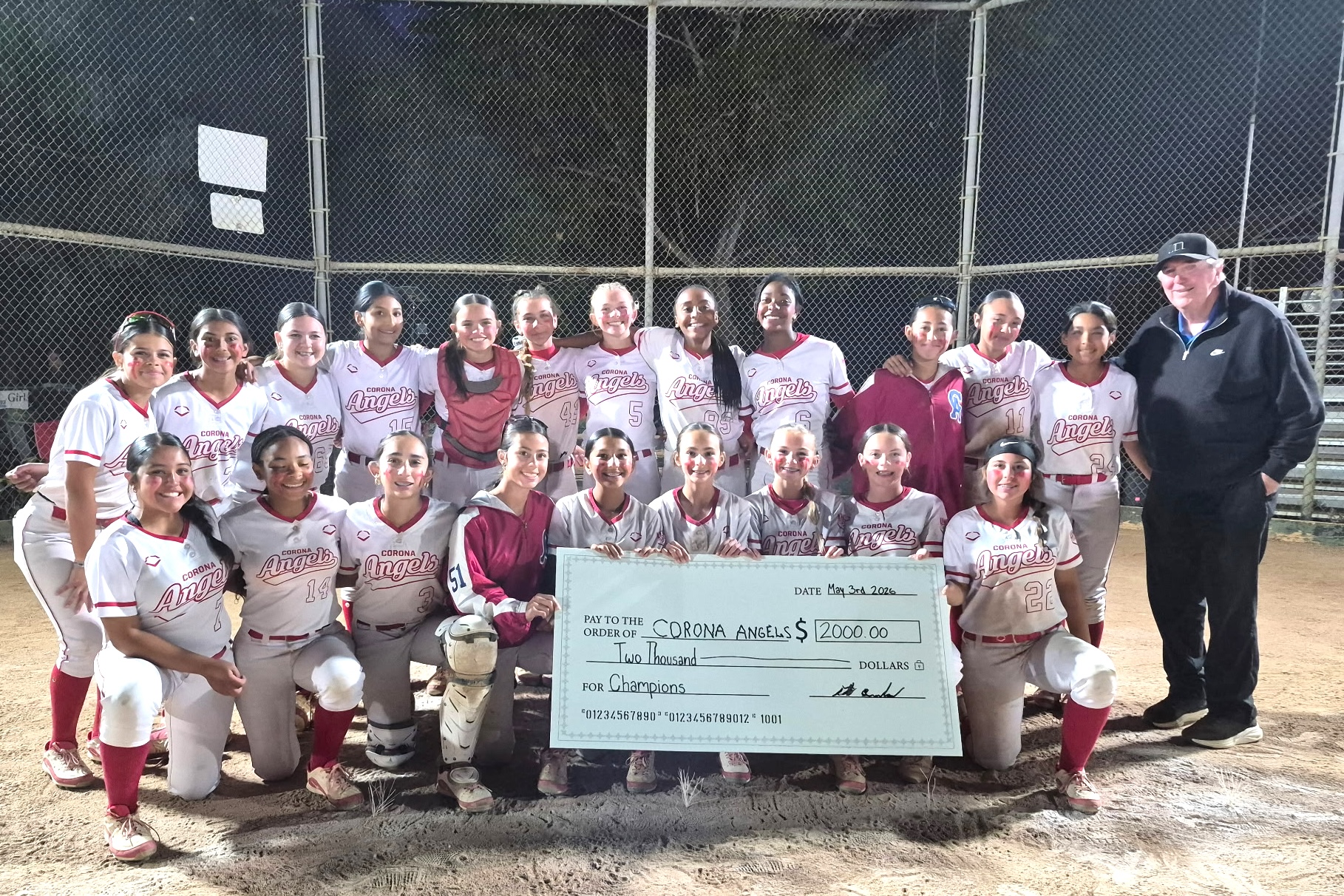 The champs of the OnDeck Juniors Tournament, the Corona Angels - Tyson:Morales 12U team