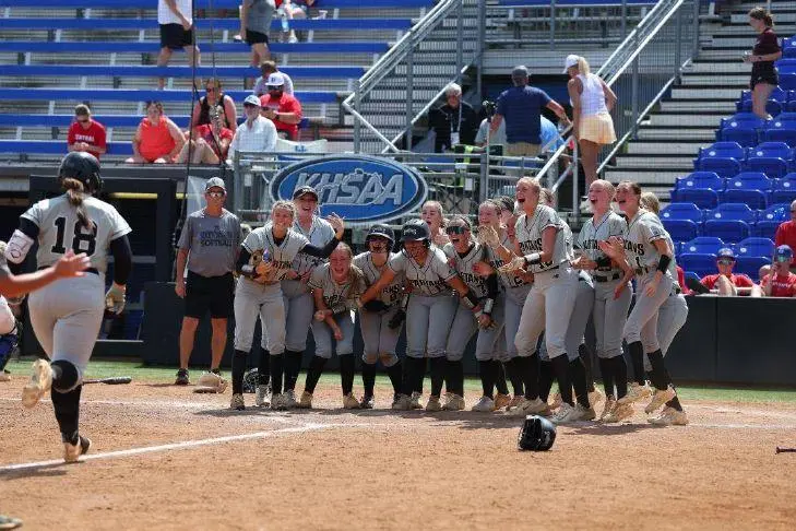 Layla Odgen comes home after perhaps the biggest home run of the entire high school season