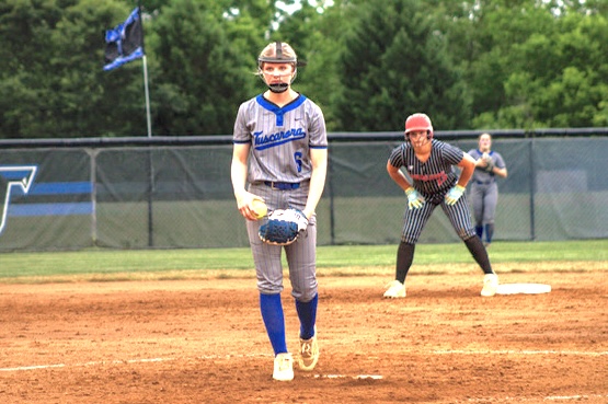 Peyton Travis pitching for Tuscarora (Leesburg, Va.) High... the 2028 grad is a strong candidate to be a 2026 Line Drive High School All-American