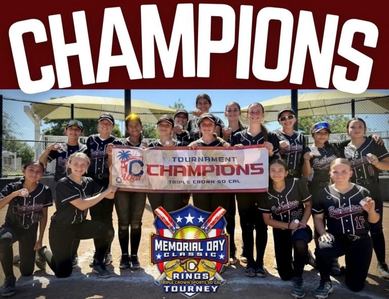The OC Batbusters Legacy - Stith:Arduino team after winning the Memorial Day Classic 12U dividiion