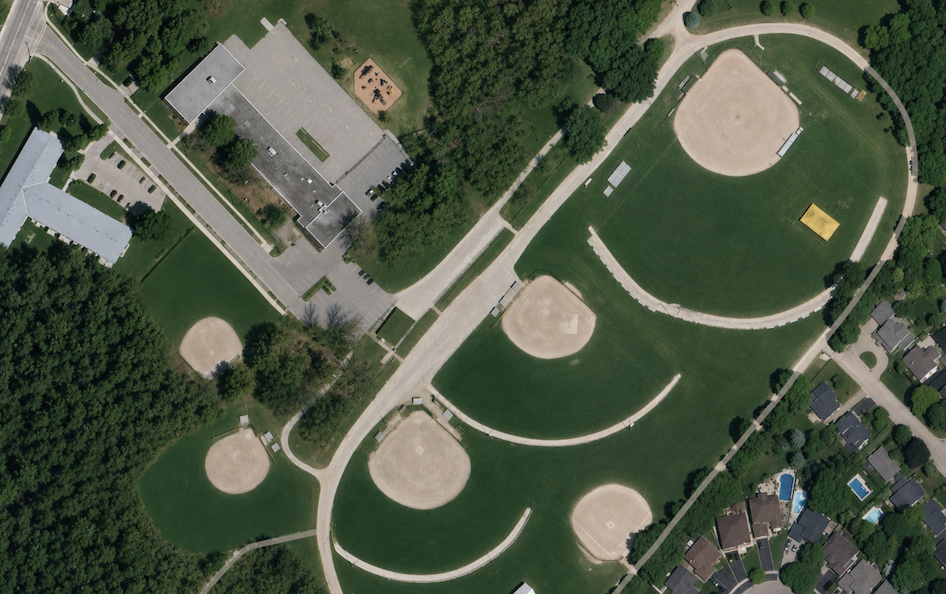 The six-field complex at the Georgetown Fairgrounds in Halton Hills, Ontario