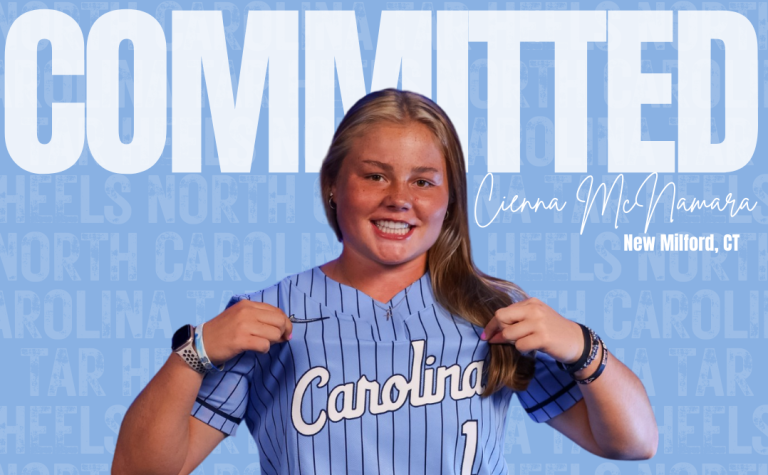 Cienna McNamara in her future Carolina Blue colors