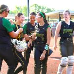 Our blogger extraordinaire, Kallaway Crenshaw (third from left), is congratulated by her Atlanta Vpers 12U - Kotula teammates after hitting a home run in Thursday's action at the 2026 AFCS