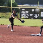 Aleiah Estevez makes a play at shortstop in the 2026 Alliance Nationals