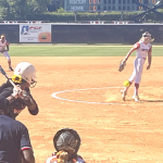 Lauren Klomp pitches in the top of the 3rd inning for the LTG Lions in the PGF 14U Premier Nationals against the Hotshots - Torres:Seneca team