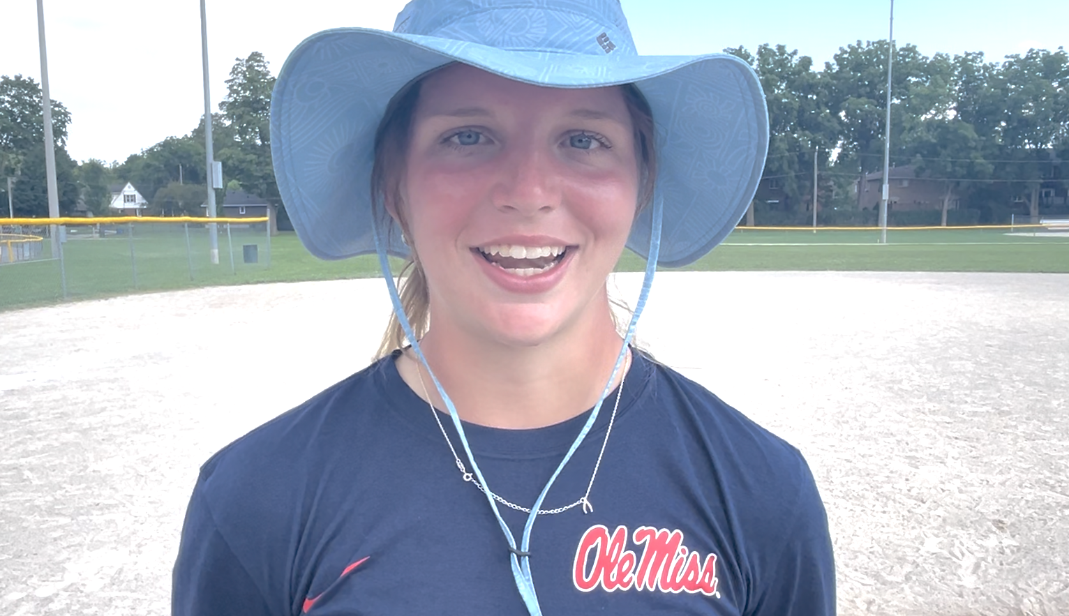 Makenna Bellaire of Ole Miss was the catching instructor at the Candian Elite Softball Camp held August 4-6 in Ontarrio, Canada